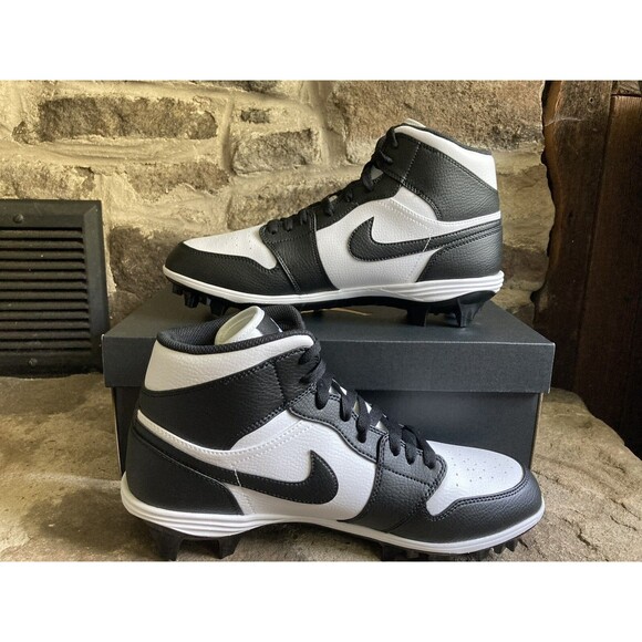 Nike Air Jordan 1 Mid TD White Black Panda Football Cleat Men Size 16 FJ6805-100 main image 9